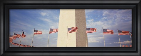 Framed Washington Monument Washington and flags DC Print