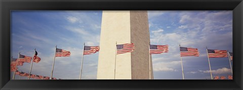 Framed Washington Monument Washington and flags DC Print