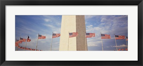 Framed Washington Monument Washington and flags DC Print