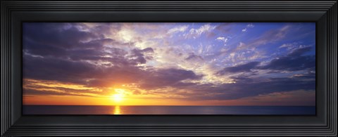Framed Sunset, Water, Ocean, Caribbean Island, Grand Cayman Island Print