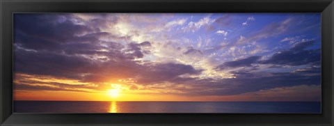 Framed Sunset, Water, Ocean, Caribbean Island, Grand Cayman Island Print