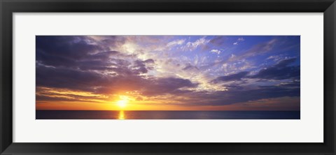 Framed Sunset, Water, Ocean, Caribbean Island, Grand Cayman Island Print