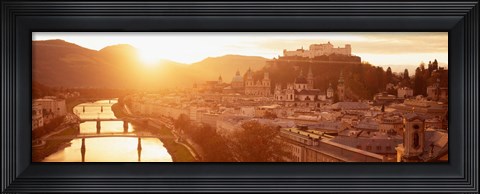Framed Austria, Salzburg, Sunrise over Salzach River Print