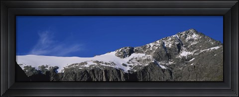 Framed Low angle view of snow on a mountain, Darran Mountains, Fiordland National Park, South Island New Zealand, New Zealand Print