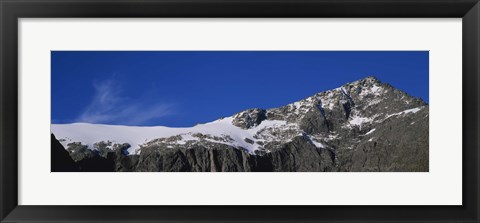 Framed Low angle view of snow on a mountain, Darran Mountains, Fiordland National Park, South Island New Zealand, New Zealand Print