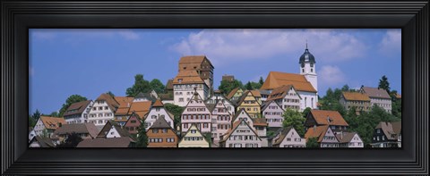 Framed Buildings on a hill, Altensteig, Black Forest, Germany Print