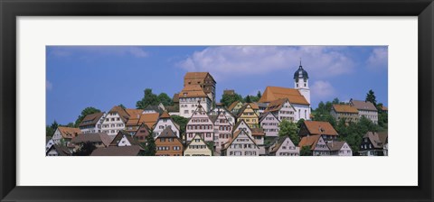 Framed Buildings on a hill, Altensteig, Black Forest, Germany Print