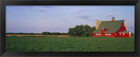 Framed Red Barn Kankakee IL USA Print