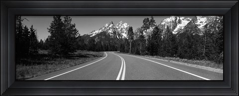 Framed Road Winding Through Teton Range, Grand Teton National Park, Wyoming, USA Print