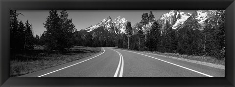 Framed Road Winding Through Teton Range, Grand Teton National Park, Wyoming, USA Print