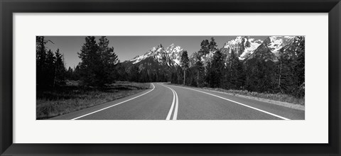 Framed Road Winding Through Teton Range, Grand Teton National Park, Wyoming, USA Print