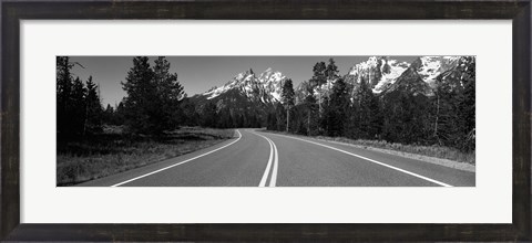 Framed Road Winding Through Teton Range, Grand Teton National Park, Wyoming, USA Print
