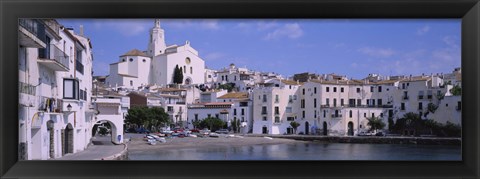 Framed Buildings On The Waterfront, Cadaques, Costa Brava, Spain Print