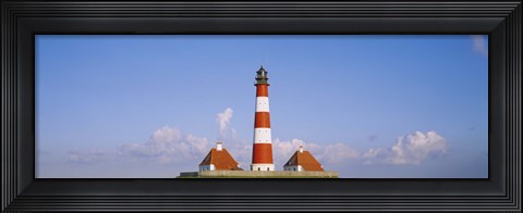 Framed Lighthouse on a landscape, Westerhever Lighthouse, Schleswig-Holstein, Germany Print