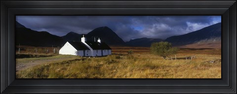 Framed Highlands Cottage, Glencoe, Scotland, United Kingdom Print