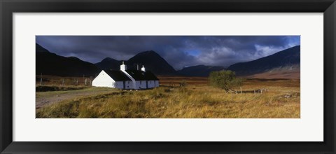 Framed Highlands Cottage, Glencoe, Scotland, United Kingdom Print