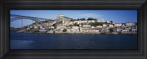 Framed Buildings at the waterfront, Serra do Pillar, Douro River, Porto, Portugal Print