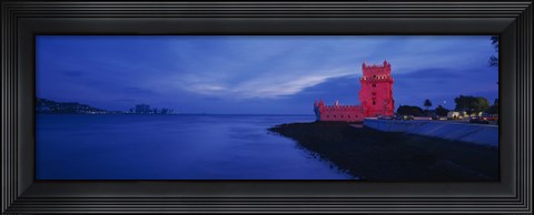 Framed Fort at the coast, Torre De Belem, Belem, Lisbon, Portugal Print