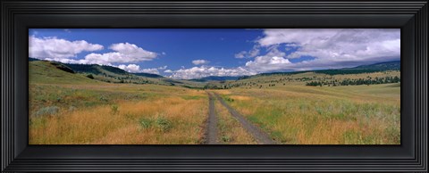 Framed Cattle Ranch Road near Merritt British Columbia Canada Print