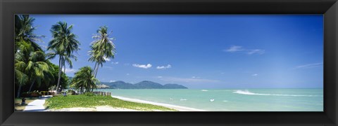 Framed Palm trees on the beach, Penang State, Malaysia Print