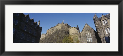 Framed Low angle view of buildings, Edinburgh Castle, Edinburgh, Scotland Print