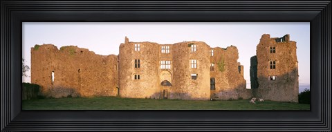 Framed Lawn in front of a landscape, Roscommon Castle, Roscommon County, Republic Of Ireland Print