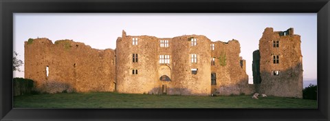 Framed Lawn in front of a landscape, Roscommon Castle, Roscommon County, Republic Of Ireland Print