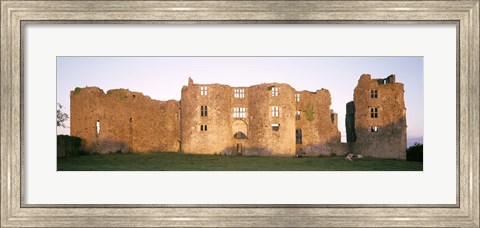 Framed Lawn in front of a landscape, Roscommon Castle, Roscommon County, Republic Of Ireland Print