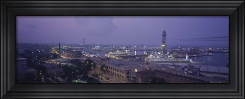 Framed Barcelona, Spain at Dusk Print