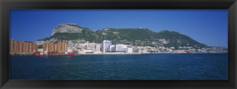 Framed Buildings at the waterfront, Rock of Gibraltar, Gibraltar Print