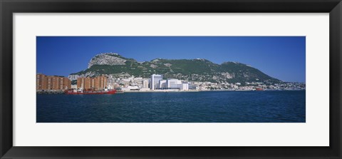 Framed Buildings at the waterfront, Rock of Gibraltar, Gibraltar Print