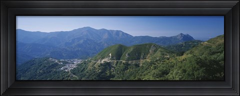 Framed High angle view of mountains, Benarraba, Gibraltar, Andalusia, Spain Print