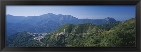 Framed High angle view of mountains, Benarraba, Gibraltar, Andalusia, Spain Print