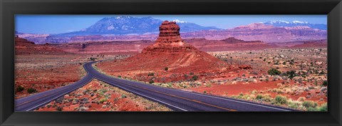 Framed Fork In Road, Red Rocks, Red Rock Country, Utah, USA Print