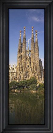 Framed Low Angle View Of A Cathedral, Sagrada Familia, Barcelona, Spain Print