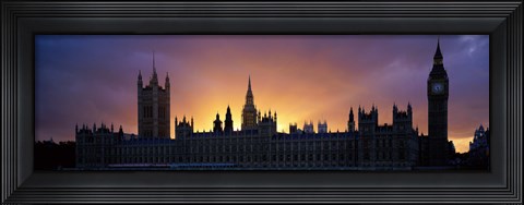 Framed Sunset Houses of Parliament &amp; Big Ben London England Print