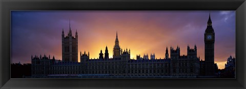 Framed Sunset Houses of Parliament &amp; Big Ben London England Print