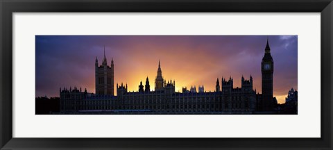 Framed Sunset Houses of Parliament &amp; Big Ben London England Print
