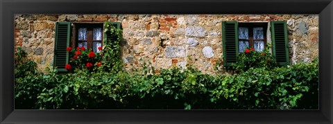 Framed Windows, Monteriggioni, Tuscany, Italy Print