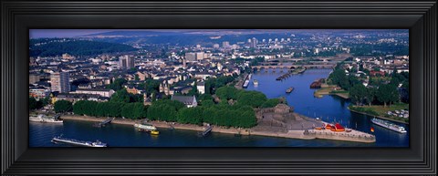 Framed Rhine River Mosel River Koblenz Germany Print