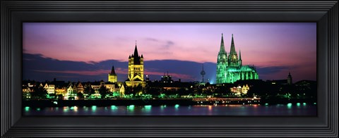 Framed Cityscape At Dusk, Cologne, Germany Print