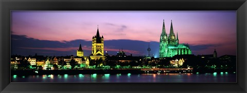 Framed Cityscape At Dusk, Cologne, Germany Print