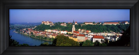 Framed Skyline Salzach River Burghausen Bavaria Germany Print