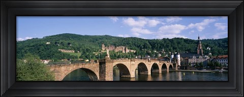 Framed Arch bridge across a river, Neckar River, Heidelberg, Baden-Wurttemberg, Germany Print