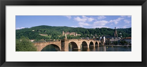Framed Arch bridge across a river, Neckar River, Heidelberg, Baden-Wurttemberg, Germany Print