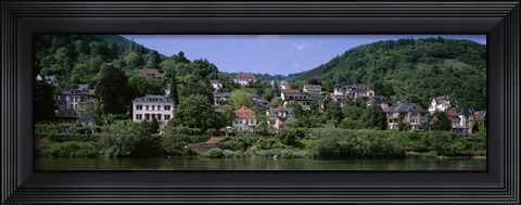Framed Houses on a hillside, Neckar River, Heidelberg, Baden-Wurttemberg, Germany Print