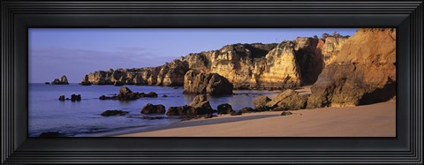 Framed Portugal, Lagos, Algarve Region, Panoramic view of the beach and coastline Print