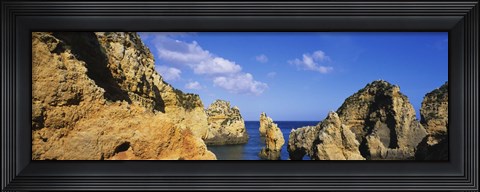 Framed Rock formations, Algarve, Portugal Print