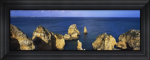 Framed Algarve rocky coast, Lagos, Portugal Print