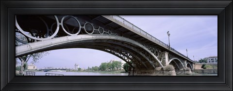 Framed Low Angle View Of Isabel II Bridge Over Guadalquivir River, Seville, Spain Print